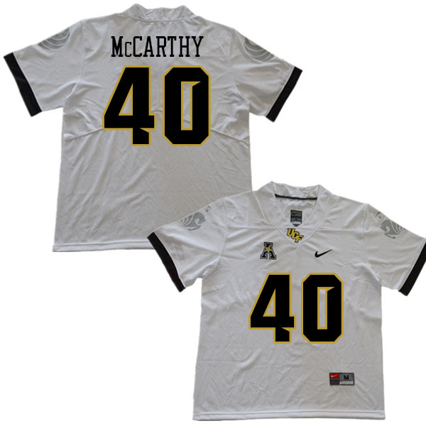 Men #40 Mitch McCarthy UCF Knights College Football Jerseys Stitched Sale-White - Click Image to Close